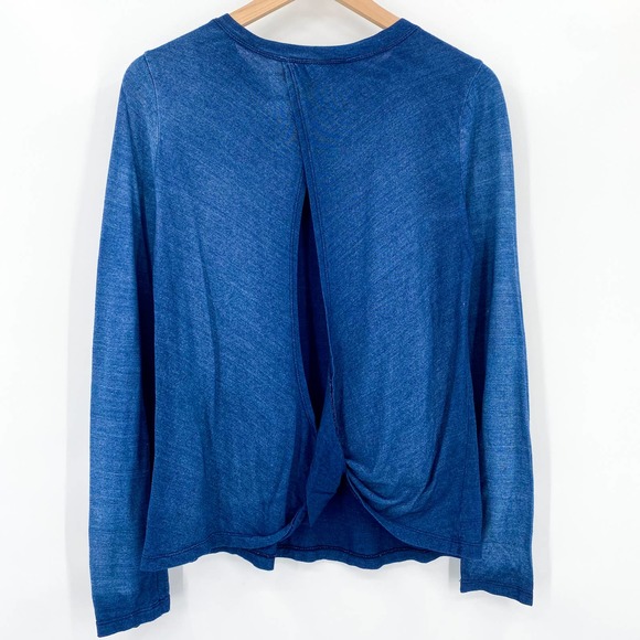 Anthropologie Cloth & Stone Split Back Cotton Washed Long Sleeve Tee Size XS - Picture 2 of 6